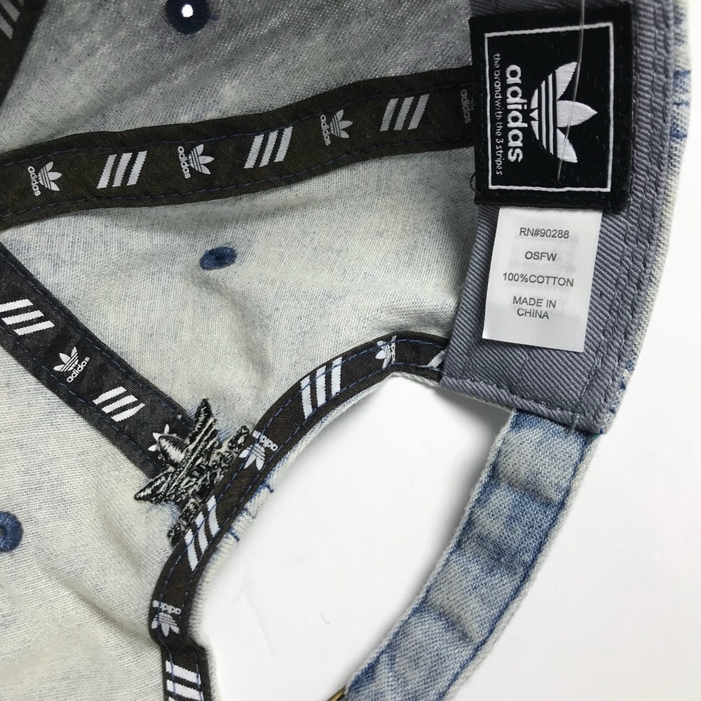 NWT Adidas Originals Denim Hat Trefoil Ball Cap - Picture 3 of 8